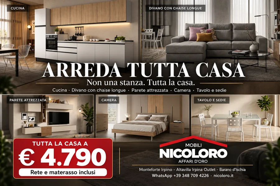 Arreda tutta casa a 4.790 euro, rete e materasso inclusi.